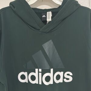 Adidas Dark Green Essential Pullover Hoodie For Men Size L